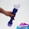 Individual grasping a Flashing Bubble Wand Ball, with vibrant bubbles floating in the background, enhancing the playful atmosphere.