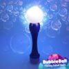 A glowing bubble ball surrounded by colorful bubbles, showcasing the Flashing Bubble Wand Ball style in a playful setting.